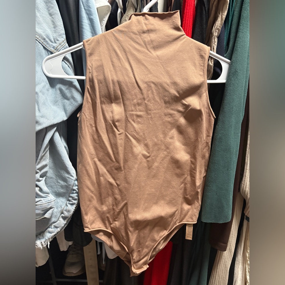 SKIMS High-Neck Tan Bodysuit